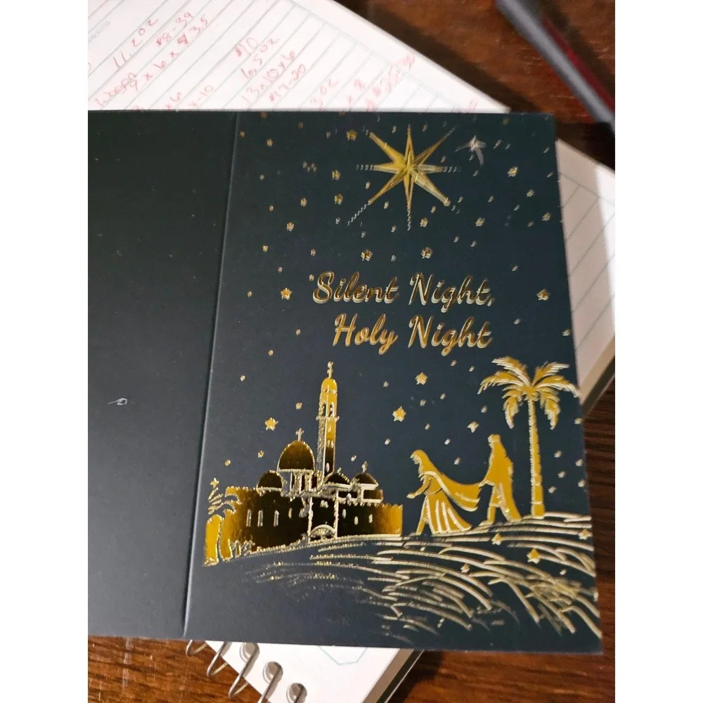 Holiday Christmas Greeting Cards Lot Envelopes & Stickers Nativity